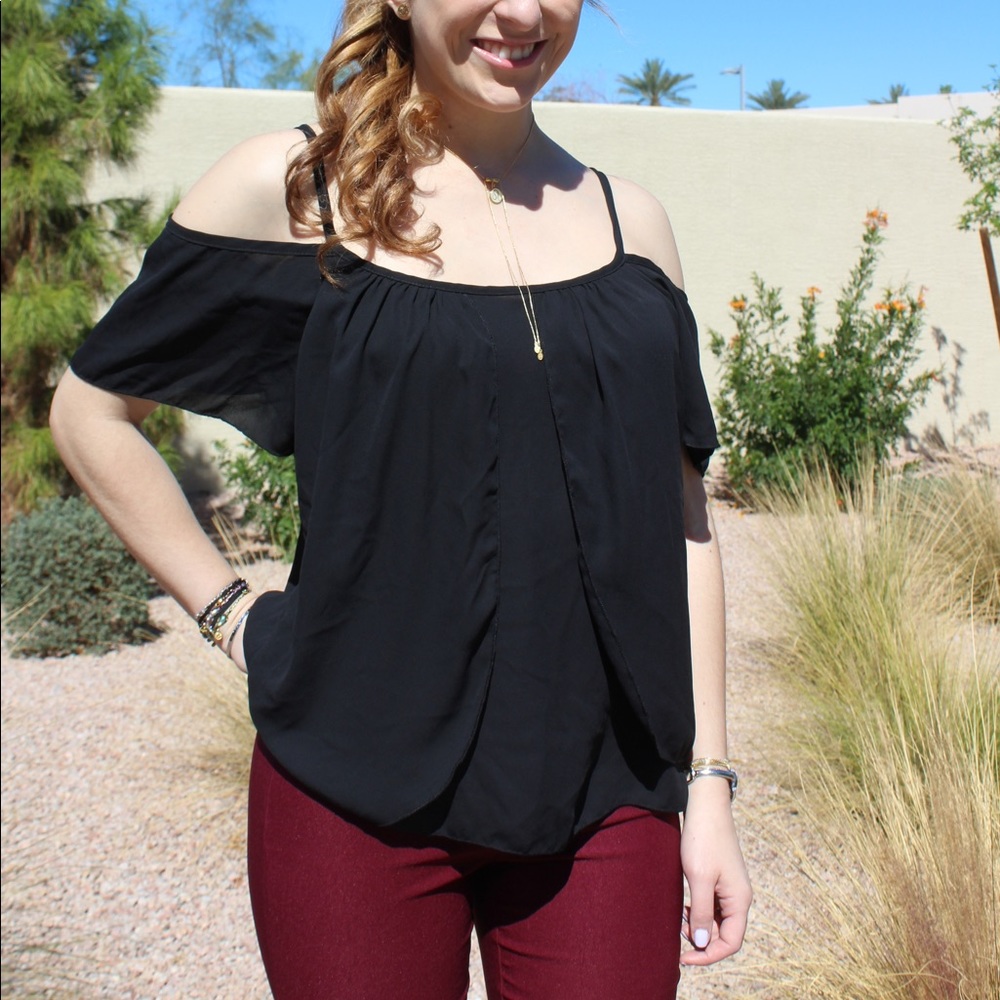 Black Tulip Front Overlay Tank Top